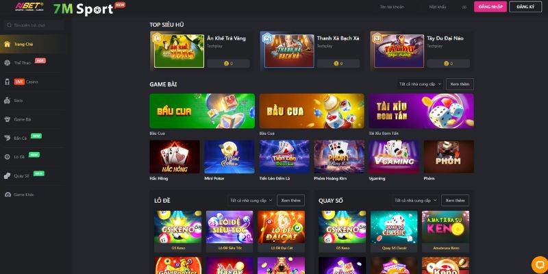 Cổng game thiết kế giao diện trang web trực quan nên dễ thao tác